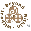 Preview for Within Without Beyond, Image 008. Three discs bearing arrow paterns and the words “within, without, beyond”.